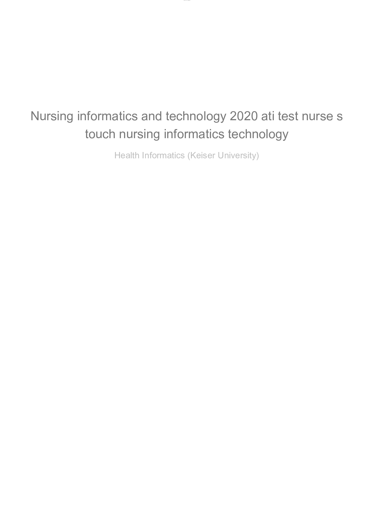 Preview image for ATI Nurse's Touch Nursing informatics and Technology